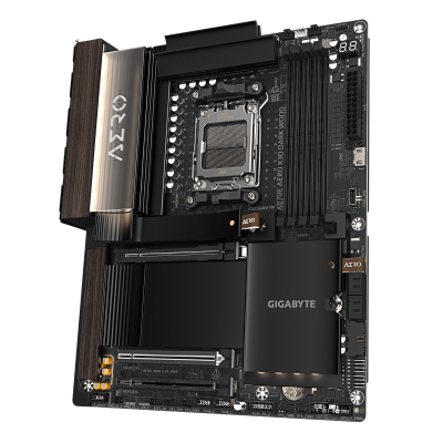 GIGABYTE X870E AERO X3D DARK WOOD Placa Base – Compatible con CPUs AMD Ryzen 9000, VRM digital de 16+2+2 fases, hasta 9000 Hz D