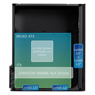 CoolBox CAJA MATX M870 USB-C 3.2 GEN1 FTE.500W BASIC500GR 0.8MM