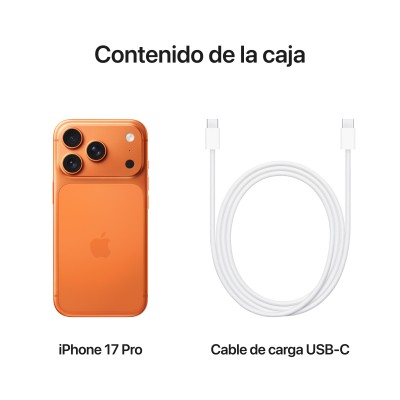 Apple iPhone 17 Pro 16 cm (6.3") SIM doble iOS 26 5G USB Tipo C 256 GB Naranja