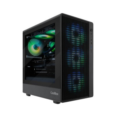 CoolBox GAMING CAJA MATX GM350 DARKFACE USB-C 3.2 GEN1 CRISTAL AHUMADO