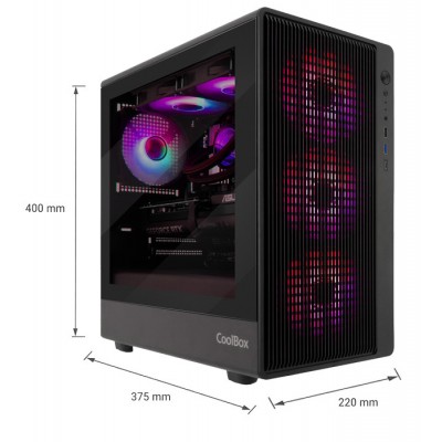 CoolBox GAMING CAJA MATX GM350 DARKFACE USB-C 3.2 GEN1 CRISTAL AHUMADO