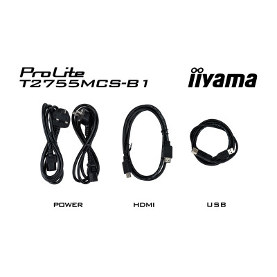 iiyama ProLite T2755MSC-B1 pantalla para PC 68,6 cm (27") 1920 x 1080 Pixeles Full HD LED Pantalla táctil Mesa Negro