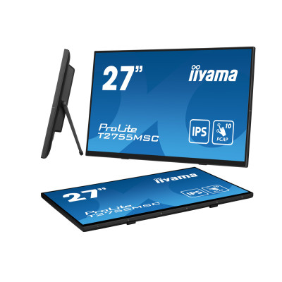 iiyama ProLite T2755MSC-B1 pantalla para PC 68,6 cm (27") 1920 x 1080 Pixeles Full HD LED Pantalla táctil Mesa Negro