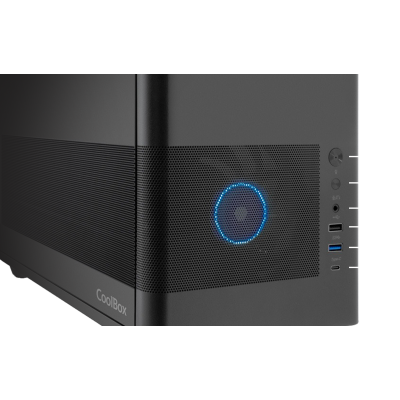CoolBox CAJA MATX MP2 NEGRA USB-C 3.2 GEN1 VENTILADOR 120 PWM FULL METAL SFTE