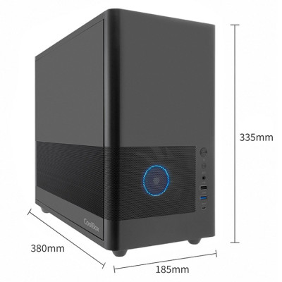 CoolBox CAJA MATX MP2 NEGRA USB-C 3.2 GEN1 VENTILADOR 120 PWM FULL METAL SFTE