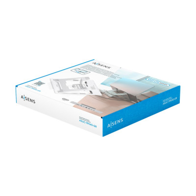 AISENS Soporte de Sobremesa Ajustable para Portatil  Tablet con USB-C Docking 7 en 1, Gris