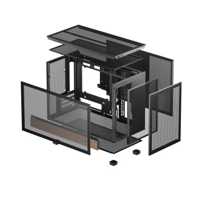 DeepCool CH260 WOOD Micro Torre Negro, Madera