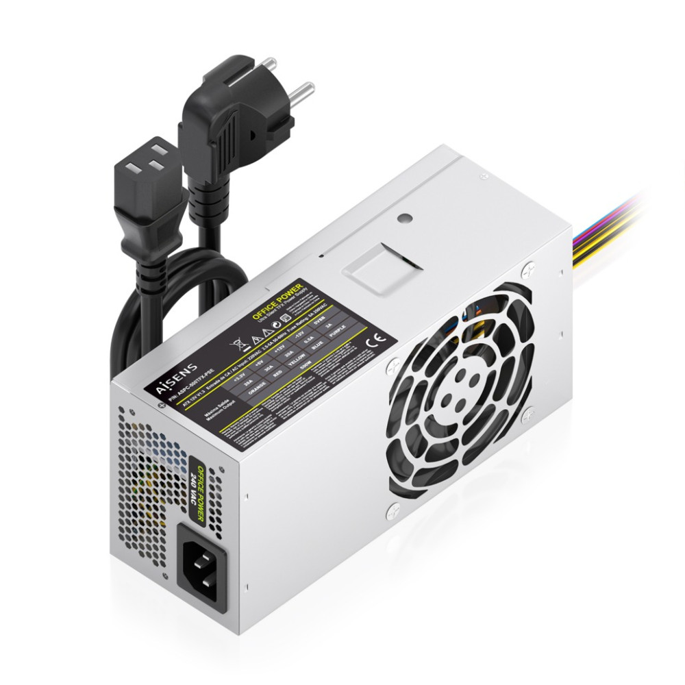 AISENS Fuente Alimentacion TFX 500W con Cable de Alimentacion OEM, Plata