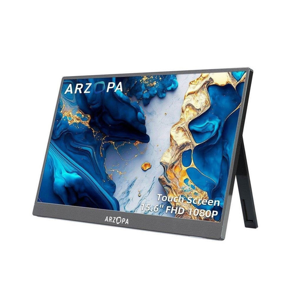 Arzopa A1T pantalla para PC 39,6 cm (15.6") 1920 x 1080 Pixeles Full HD LCD Pantalla táctil Gris