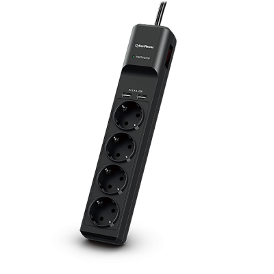 CyberPower P0420SUD0-DE limitador de tensión Negro 4 salidas
