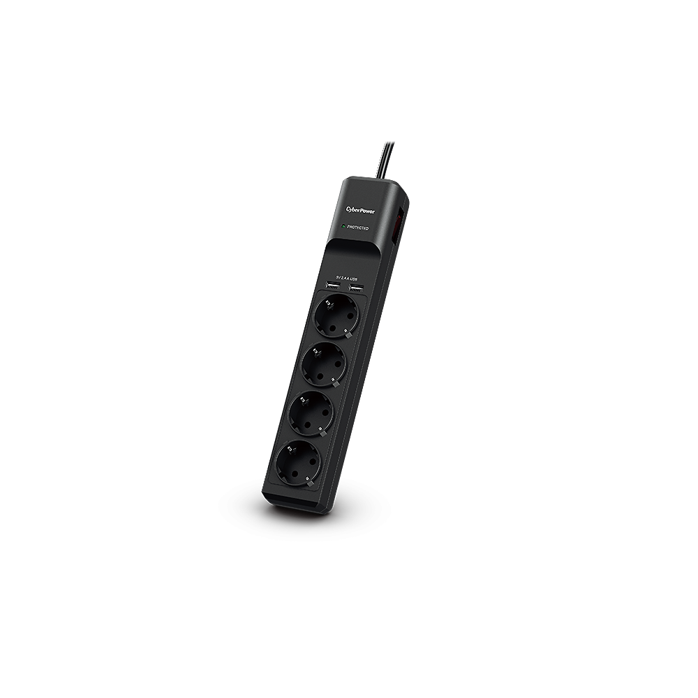 CyberPower P0420SUD0-DE limitador de tensión Negro 4 salidas AC 200 - 250 V 1,8 m