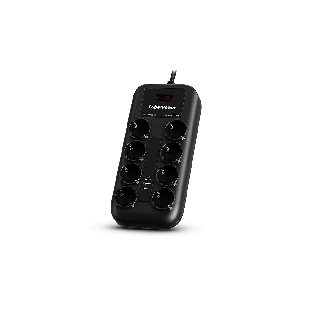 CyberPower P0820SUF0-DE limitador de tensión Negro 8 salidas AC 200 - 250 V 1,8 m
