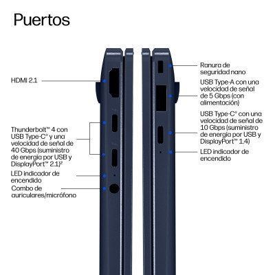 HP EliteBook X G2i 14 inch Notebook Next Gen AI PC Wolf Pro Security Edition Copilot+ PC Intel Core Ultra 7 356H Portátil 35,6
