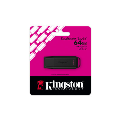 Kingston Technology DataTraveler 64GB Portátil USB 3.2 Gen 1 Exodia Negro