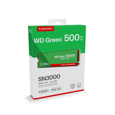 Western Digital Green WD SN3000 NVMe 500 GB M.2 PCI Express 4.0 QLC 3D NAND