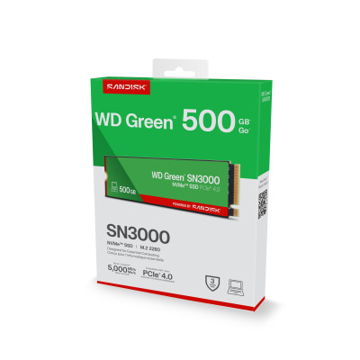 Western Digital Green WD SN3000 NVMe 500 GB M.2 PCI Express 4.0 QLC 3D NAND