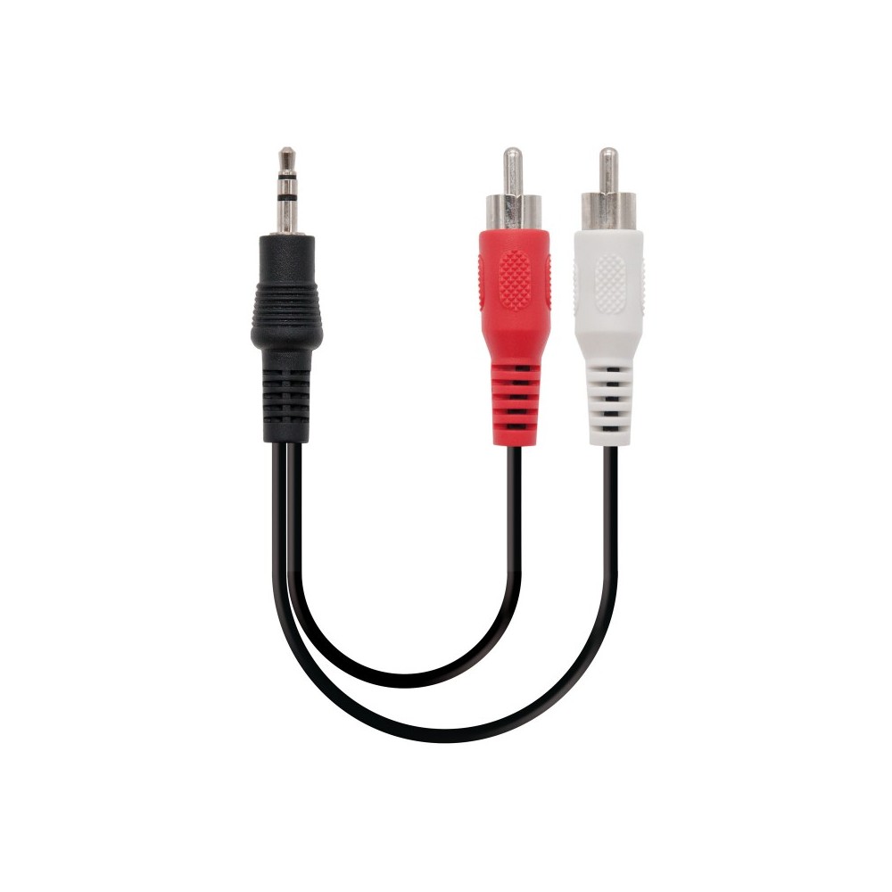 Nanocable - Cable Adaptador Audio USB-C/M a Jack 3.5/H, 11 cm, Blanco